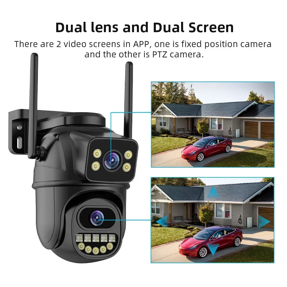 Caméra De Surveillance WiFi 4K À Double Objectif