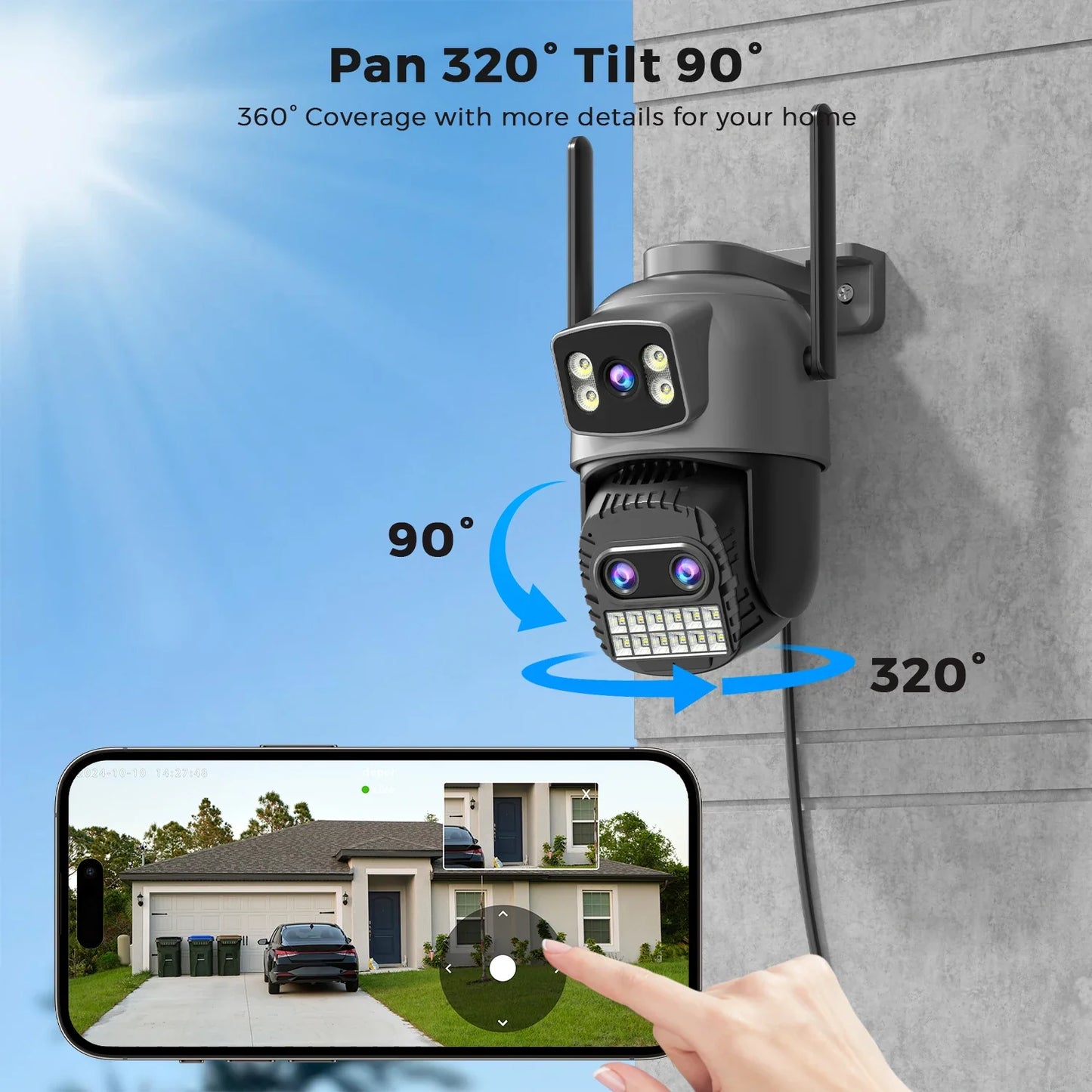 Caméra PTZ Extérieure Wi-Fi Double Écran 15MP
